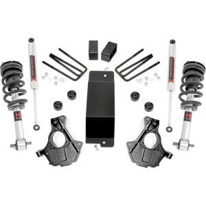 imageRough Country 35quot Suspension Lift Kit with M1 StrutsM1 Shocks for Chevy Silverado ampamp GMC Sierra 1500 20142018 wStock Cast Alu or Stamped Steel Control Arms