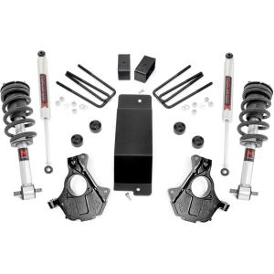 imageRough Country 35quot Suspension Lift Kit with M1 StrutsM1 Shocks for Chevy Silverado ampamp GMC Sierra 1500 20142018 wStock Cast Steel Control Arms
