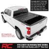 imageRough Country Hard TriFold Flip Up Truck Bed Tonneau Cover for Chevy Silverado ampamp GMC Sierra 1500 20192025  Flush Aluminum Bed Cover Fits 67 794quot Bed67 Bed