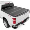 imageRough Country Hard TriFold Flip Up Truck Bed Tonneau Cover for Chevy Silverado ampamp GMC Sierra 1500 20192025  Flush Aluminum Bed Cover Fits 67 794quot Bed67 Bed