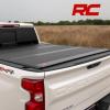 imageRough Country Hard TriFold Flip Up Truck Bed Tonneau Cover for Chevy Silverado ampamp GMC Sierra 1500 20192025  Flush Aluminum Bed Cover Fits 67 794quot Bed510 Bed