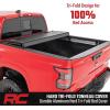 imageRough Country Hard TriFold Flip Up Truck Bed Tonneau Cover for Nissan Frontier 20222025  Fits 5 589595quot Bed AllWeather Flush Aluminum Panels