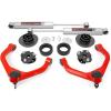 imageRough Country 3quot Suspension Lift Kit with M1 Struts ampamp M1 Rear Shocks for Ram 1500 4WD 20122018  Silver Upper Control ArmsSpacers  N3 Shocks  Red Arms