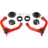 imageRough Country 3quot Suspension Lift Kit with M1 Struts ampamp M1 Rear Shocks for Ram 1500 4WD 20122018  Silver Upper Control ArmsSpacers Only  Red Arms