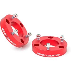 imageRough Country 2quot Leveling Kit for 20042024 Nissan Titan  Anodized Red  863RED