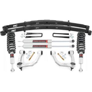 imageRough Country 35quot BoltOn Lift Kit with M1 StrutsM1 Rear Shocks for Toyota Tacoma 4WD 20052023  Lifted Leaf Springs Silver Control Arms