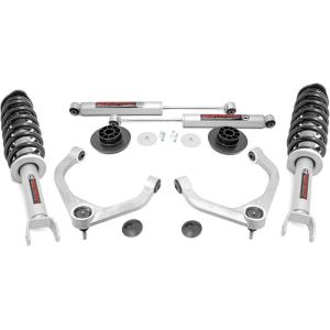imageRough Country 3quot Suspension Lift Kit with M1 Struts ampamp M1 Rear Shocks for Ram 1500 4WD 20122018  Silver Upper Control Armstrucks offroad jeeps wrangler suspension