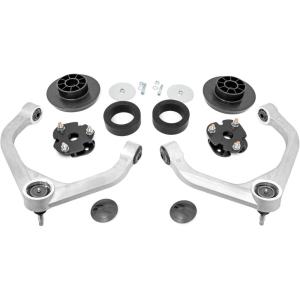 imageRough Country 3quot Suspension Lift Kit with Strut Spacers for Ram 1500 4WD 20122018  Silver Upper Control Arms