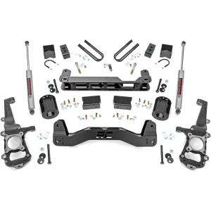 imageRough Country 6quot Suspension Lift Kit with N3 Rear Shocks for Ford F150 20212024 2WD  Spacers Lift Blocks N3 Shock Absorbers