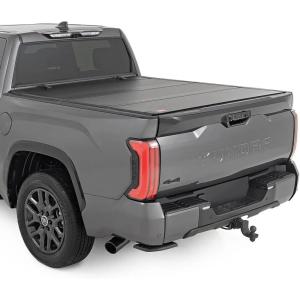 imageRough Country Hard FlipUp Truck Bed Tonneau Cover for Toyota Tundra 20222025  Aluminum TriFold Bed Cover Fits 57quot 656quot Bed