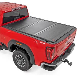 imageRough Country Hard LowProfile TriFold Tonneau Cover for Chevy Silverado ampamp GMC Sierra 2500HD ampamp 3500HD 20202025  LowProfile Aluminum Truck Bed Cover Fits 69quot Bed wRail Caps