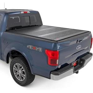imageRough Country Hard TriFold Tonneau Cover for Ford F250 ampamp F350 Super Duty 20172025  LowProfile Aluminum Truck Bed Cover Fits 610 819quot BedHard TriFold