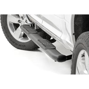 imageRough Country Oval Nerf Steps for Ram 150025003500 20102025 Crew Cab  OEM Style Rails with Builtin Side Steps