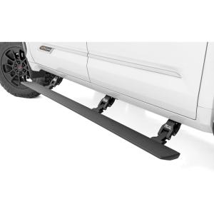 imageRough Country Power Running Boards with LED Step Lights for Toyota Tundra 20222025 CrewMax  Dual Motor iForce Electric Powerstep Board ampamp Retractable Truck Steps