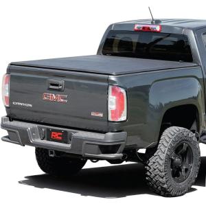 imageRough Country Soft TriFold Tonneau Truck Bed Cover for Chevy Colorado and GMC Canyon 20152025  Fits 5 60quot Bed WeatherResistant Truck Bed Cover