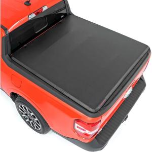imageRough Country Soft TriFold Vinyl Tonneau Cover for 20222025 Ford Maverick 20222025  Fits 46quot Bed WeatherResistant Truck Bed Cover