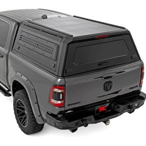imageRough Country Truck Bed Cap for Ram 1500 20192025 57quot Bed  Modular WeatherResistant Topper with Lockable Gullwing Doors LED Lighting Molle Panels 750lb Rated