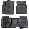 imageRough Country All Weather Floor Mats for Chevy Silverado ampamp GMC Sierra 15002500HD3500HD Double Cab 20142019  NonSlip Waterproof Flexible Floor Mat Front ampamp Rear Set