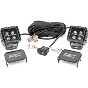 imageRough Country 2Inch Black Series LED Light Pods with White DRL  3600 Lumen Spot Beam 40W CREE LEDs Waterproof OffRoad Lights for Trucks Jeeps UTVs ampamp 4x4s