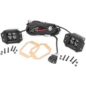 imageRough Country 2quot Black Series Flush Mount LED Lights  Amber DRL  70803BLKDRLA