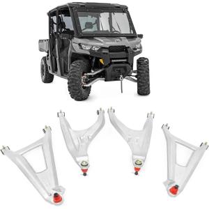 imageRough Country 2quot High Clearance AArms for CanAm Defender HD8HD9HD1097041Silver Arms