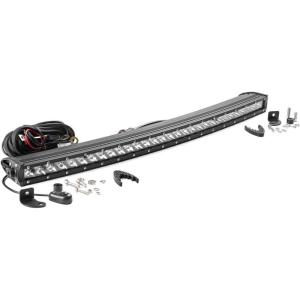 imageRough Country 30quot Curved Chrome Series Single Row CREE LED Light Bar  72730 Black