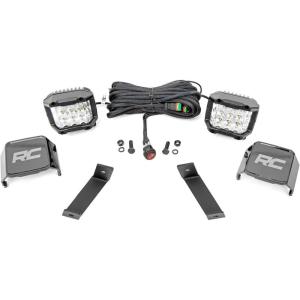 imageRough Country 3quot LED Ditch Light Kit for Jeep Cherokee KL 20142021  2 3in Osram Wide Angle LED
