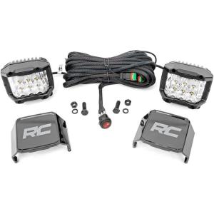 imageRough Country 3quot Wide Angle OSRAM LED Lights  13500 Lumens  Pair  70904  Black