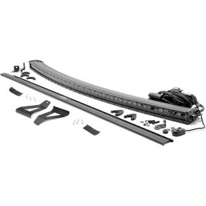 imageRough Country 50Inch Curved LED Light Bar Kit for Jeep Cherokee XJ 19842001  240W 19200 Lumens Spot Beam Windshield Mounting Brackets