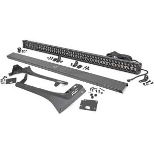 imageRough Country 50quot Dual Row LED Light Bar Upper Windshield Kit for Jeep Wrangler JL 20182024 Gladiator JT 20202024