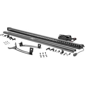 imageRough Country 50quot LED Light Kit for Polaris Xpedition ADV 5 2024  50 inch 240w Black Series LED Bar Wiring Harness Narrow Beam Lenses