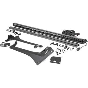 imageRough Country 50quot Single Row LED Light Bar Upper Windshield Kit for Jeep Wrangler JL 20182024 Gladiator JT 20202024