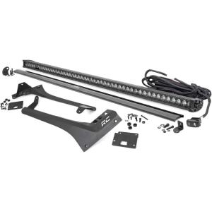 imageRough Country 50quot Single Row LED Light Bar Upper Windshield Kit for Jeep Wrangler JL ampamp Gladiator JT 20182025  White DRL