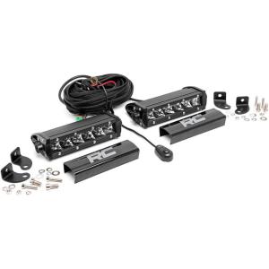 imageRough Country 6quot Chrome Series CREE LED IP67 Waterproof Light Bar  Pair  70706  Black