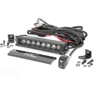 imageRough Country 8quot Black Series Single Row LED Light Bar  White DRL  70718BLDRL