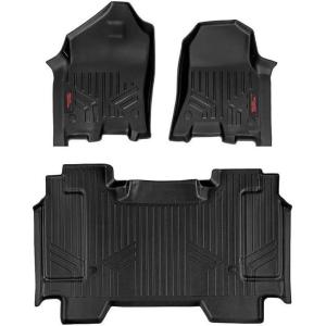imageRough Country All Weather Floor Mats Set for Dodge Ram 1500 CrewCab 20192024 Bucket Seat  Flexible Waterproof Floor Mats Front ampamp Rear Set