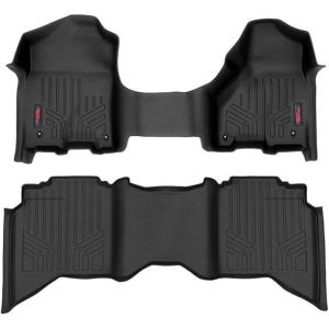 imageRough Country All Weather Floor Mats Set for Dodge Ram 1500 CrewMegaCab 20122018  Custom Fit Floor Armor Waterproof Easy Clean