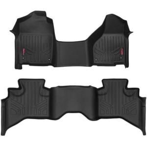imageRough Country All Weather Floor Mats Set for Dodge Ram 1500 QuadCab 20122018 wFront Row Bench Seat  Custom Fit Floor Armor Raised Lip Easy Clean