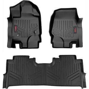imageRough Country All Weather Floor Mats Set for Ford F150 20152025 F150 Lightning 20222024 Raptor 20172025 Bucket Seats  Waterproof Flexible Front ampamp Back Set