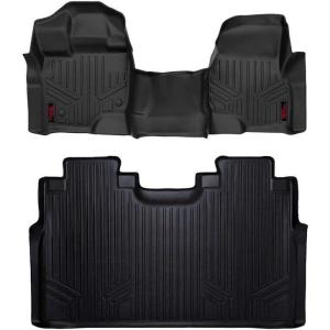 imageRough Country All Weather Floor Mats Set for Ford F150 SuperCrewCab 20152024  Custom Fit Rubber F150 Floor Mats Durable Rubber Truck Mats Waterproof Truck Floor Mats