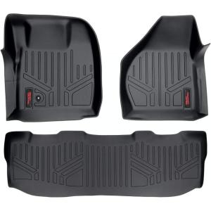 imageRough Country All Weather Floor Mats Set for Ford Super Duty CrewCab 20082010  Custom Fit Rubber Super Duty Floor Mats Durable Rubber Truck Mats Waterproof Truck Floor Mats