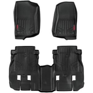 imageRough Country All Weather Floor Mats Set for Jeep Wrangler JL Unlimited 20182024 4Door  Flexible Waterproof Floor Mats Front ampamp Rear Set