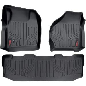 imageRough Country All Weather Floor Mats for Ford F250F350 SuperDuty CrewCab 19992007  NonSlip Waterproof Flexible Floor Mat Front ampamp Rear Set