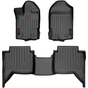 imageRough Country All Weather Floor Mats for Ford Ranger Crew Cab 20192023  NonSlip Waterproof Flexible Floor Mat Front ampamp Rear Set
