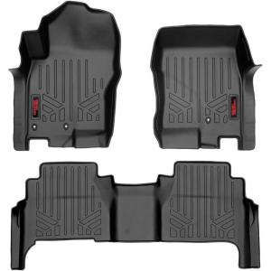 imageRough Country All Weather Floor Mats for Nissan Frontier Crew Cab 20082021  NonSlip Waterproof Flexible Floor Mat Front ampamp Rear Set