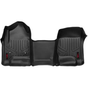 imageRough Country All Weather Front Floor Mat for Chevy Silverado ampamp GMC Sierra 15002500HD3500HD 20142019  Flexible Waterproof Front Mat for Half Length Floor Console