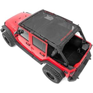 imageRough Country Black Mesh Bikini Top for 0718 Jeep Wrangler JK  4Door  85110