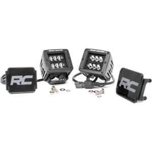 imageRough Country Dual 2quot LED Light Pods  4800 Lumens Cree Cube Lights 60W Spot Beam Off Road Waterproof Lighting