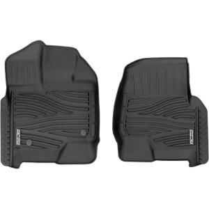 imageRough Country FlexFit Floor Mats for Ford F150 201525F150 Lightning 202225Raptor 201725 Crew Cab  Front ampamp Rear Set AllWeather NonSlip TPE Liners wSpill Saver LipFront Only