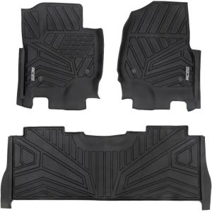 imageRough Country FlexFit Floor Mats for Ford F250350 Super Duty 20172025 Crew Cab  Front ampamp Rear Set Custom AllWeather NonSlip TPE Liners wSpill Saver LipFront  Rear